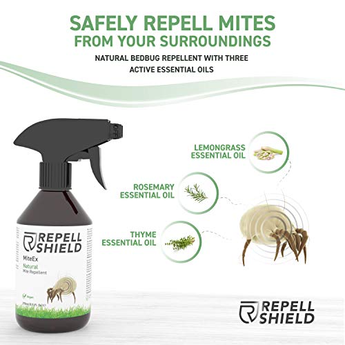 RepellShield Repelente Antiacaros Spray - Spray Anti Acaros, Arañas Rojas y Ácaros de Polvo - Spray Antiacaros Colchón con Aceites Escenciales - Alternativa Ideal para Eliminar Ácaros en Casa, 250 ml