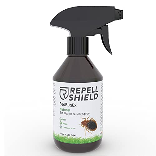 RepellShield Spray Antiacaros Colchón, Alfombras y Sofás - Spray Anti Acaros, Chinches y Más - Alternativa Ecológica a Bomba de Humo y Bomba Insecticida Insectos - Ahuyentador Chinches de Cama, 250ml