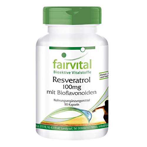 Resveratrol 100mg - Complejo antoxidante - Resveratrol + Quercetina + OPC y Rutina - 90 cápsulas - Calidad Alemana