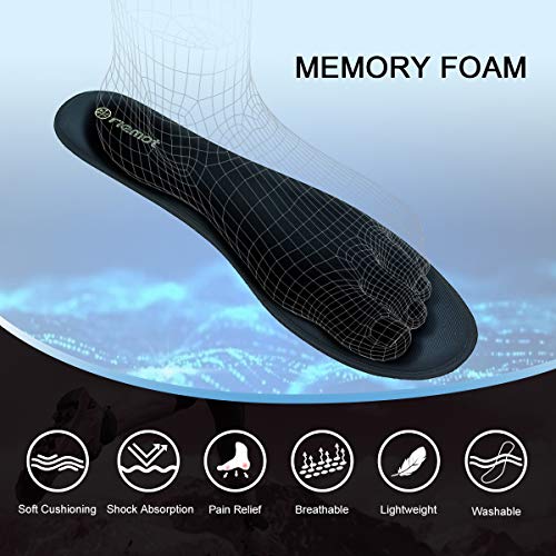 riemot Plantillas Memory Foam para Zapatos de Hombre y Mujer, Plantillas para Zapatillas Botas, Cómodas y Amortiguación para Trabajo, Deportes, Caminar, Senderismo Azul Armada 46 EU