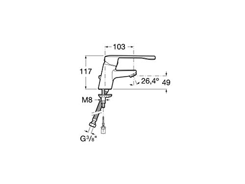 Roca Victoria - grifo monomando para lavabo con maneta gerontológica para personas con movilidad reducida , e . Griferías hidrosanitarias Monomando. Ref A5A3123C00