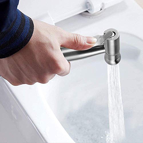 Rociador bidet / rociador manual de acero inoxidable con gancho, fácil de instalar, para higiene personal y rociador de inodoro