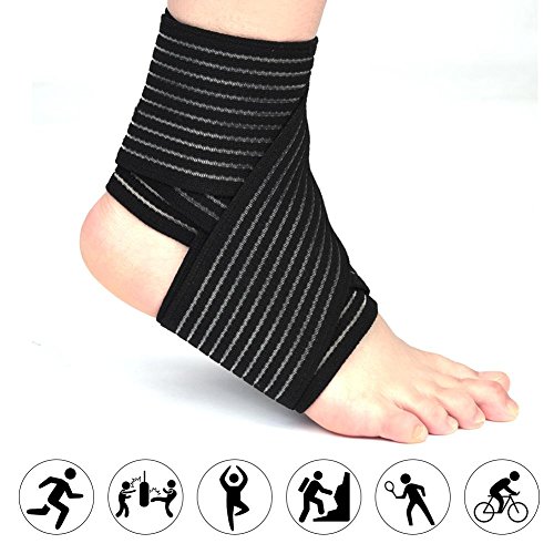 Rodillera de Compresión, Rodillera Deportivo Vendaje Soporte de Rodilla Ajustable Protector de Rodilla Alta Elasticidad Pierna de Muslo Rodillera de Envoltura Compresión Wrap Band Negro