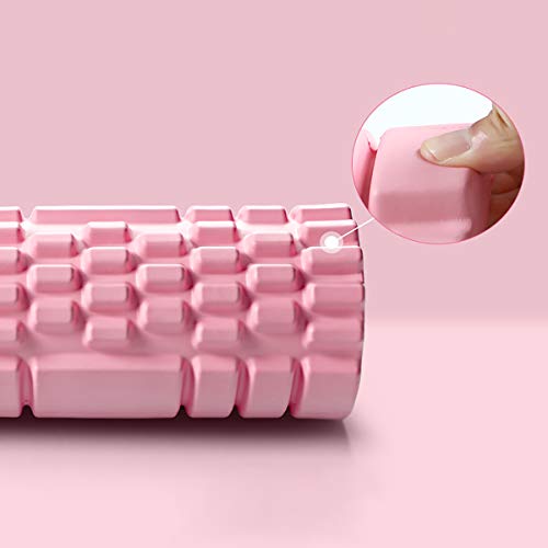 Rodillo de Espuma Foam Roller Rosado Multifunción Masajes Muscular Fitness Pilates Yoga Rollo de Fascia Rodillos de Ejercicio para el Hogar y el Gimnasio Relajar los Músculos de los Tejidos Profundos.