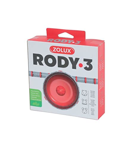 Rody3 Rueda de Ejercicio silenciosa para pequeños roedores como hámsters, jerbes, Conejos, para Todas Las jaulas, Color Rojo Granada