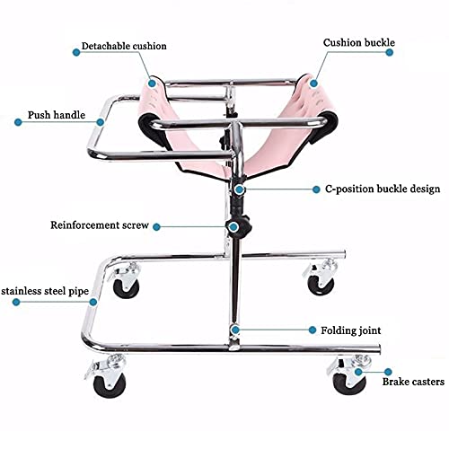 RSGK Walker para niños con parálisis Cerebral, Caminante de rehabilitación, Caminante de aleación de Aluminio Plegable de 4 Ruedas para niños, Caminante Vertical