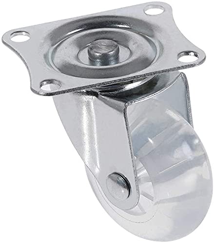 Rueda giratoria Ruedas orientadas, Rollo 4 Piezas de amortiguación Transparente de Alto Rendimiento Rueda de los Muebles de la PU Caster Silencio Universal para Alquiler de sillas de Oficina Ruedas