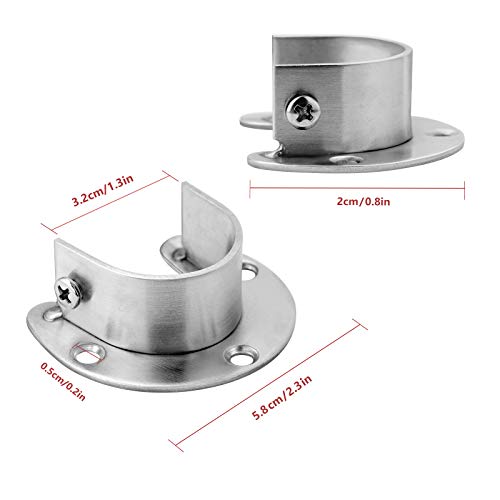 Ruesious Set de 2 soportes ajustables,Soporte para barra de armario, para barra de armario,soportes para barra de cortina de ducha de armario