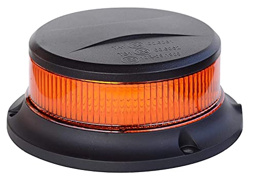 Ryme Automotive - Rotativo LED Homologado R65, Ambar Señalización Advertencia, Alta Visibilidad, Luz Emergencia Tractor, vehículo Agrícola, Grúa, transporte Especial, Homologado R65