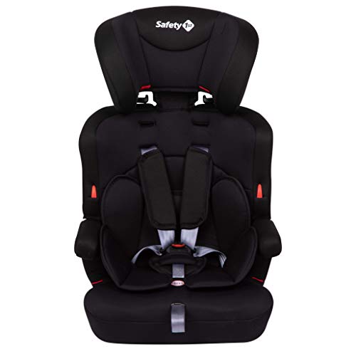 Safety 1st Ever Safe Plus Silla Coche Grupo 1 2 3, Crece con el Niño 9 meses - 12 años (9-36 kg), Con Cojín Reductor Extraíble, Full Black (negro)