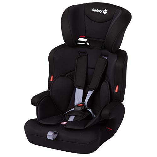 Safety 1st Ever Safe Plus Silla Coche Grupo 1 2 3, Crece con el Niño 9 meses - 12 años (9-36 kg), Con Cojín Reductor Extraíble, Full Black (negro)