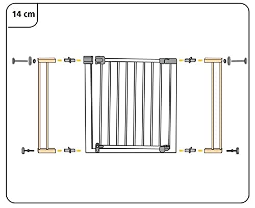 Safety 1st Flat Step Barrera escalera para bebés, niños y perros, Puerta de seguridad con Barra inferior muy delgada reduce el riesgo de tropiezos, color blanco