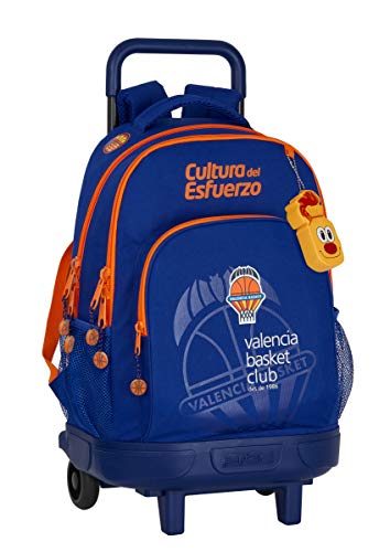 Safta Mochila Escolar con Carro Incluido y Espalda Acolchada de Valencia Basket, 330x220x450mm