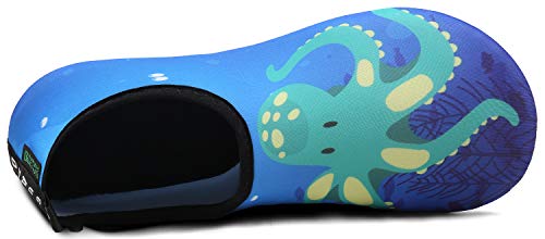 SAGUARO Escarpines Niño Niña Zapatillas para Agua Zapatos de Río Playa Calzado Deportes Acuáticos para Piscina Buceo Surf Natación Nadar Mares Vela Rocas(068 Azul, 28/29 EU)