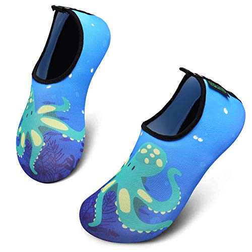 SAGUARO Escarpines Niño Niña Zapatillas para Agua Zapatos de Río Playa Calzado Deportes Acuáticos para Piscina Buceo Surf Natación Nadar Mares Vela Rocas(068 Azul, 28/29 EU)