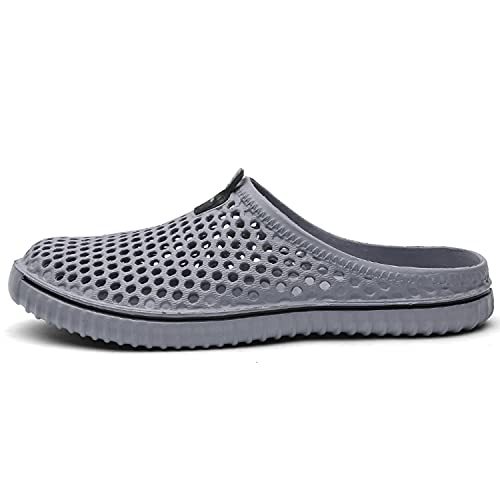 SAGUARO Hombres Mujeres Zuecos Verano Playa de Jardín Sandalias Antideslizante Respirable Piscina Ahueca Zapatillas Ligeros Slippers,Etiqueta 39=38 EU Gris