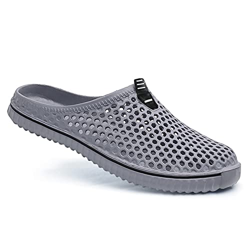 SAGUARO Hombres Mujeres Zuecos Verano Playa de Jardín Sandalias Antideslizante Respirable Piscina Ahueca Zapatillas Ligeros Slippers,Etiqueta 39=38 EU Gris