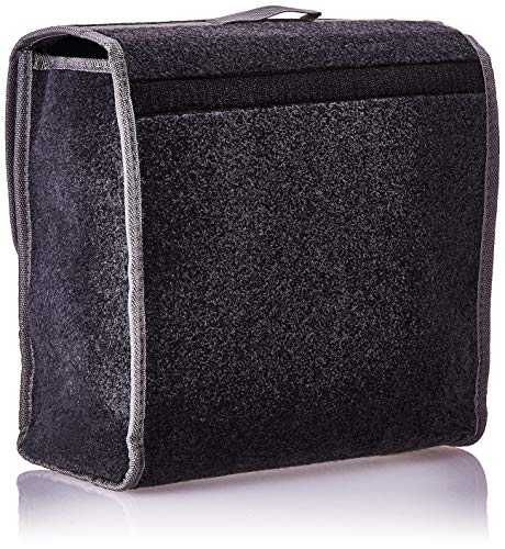 Sakura SS5232 - Organizador para Maletero de Coche y Otros Vehículos, Tamaño PeqUEño, 29 x 15 x 30 cm, Tapa Abatible, con Velcro, Asa de Transporte, Material de Alfombra, Color Gris Oscuro