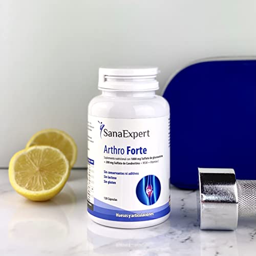 SanaExpert Arthro Forte | APOYO NATURAL PARA LAS ARTICULACIONES Y LOS HUESOS | con MSM, sulfato de glucosamina, condroitina, sin aditivos (120 cápsulas).