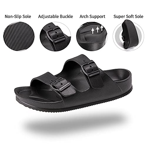 Sandalias Mujer Ligero Moda Sandalias Antideslizante Cómodo Verano Adulto Zapatos de Playa y Piscina Negro Talla 41