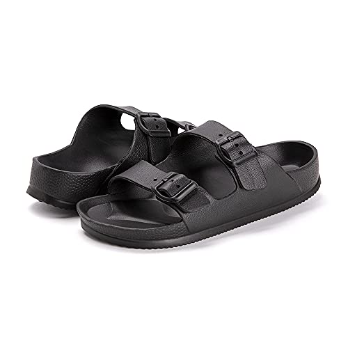 Sandalias Mujer Ligero Moda Sandalias Antideslizante Cómodo Verano Adulto Zapatos de Playa y Piscina Negro Talla 41