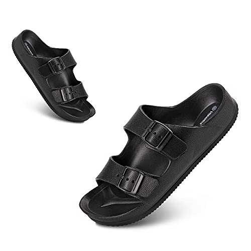 Sandalias Mujer Ligero Moda Sandalias Antideslizante Cómodo Verano Adulto Zapatos de Playa y Piscina Negro Talla 41