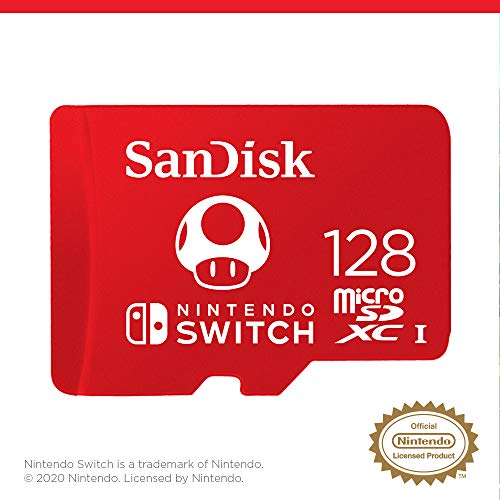 SanDisk microSDXC UHS-I Tarjeta para Nintendo Switch 128GB, Producto con Licencia de Nintendo