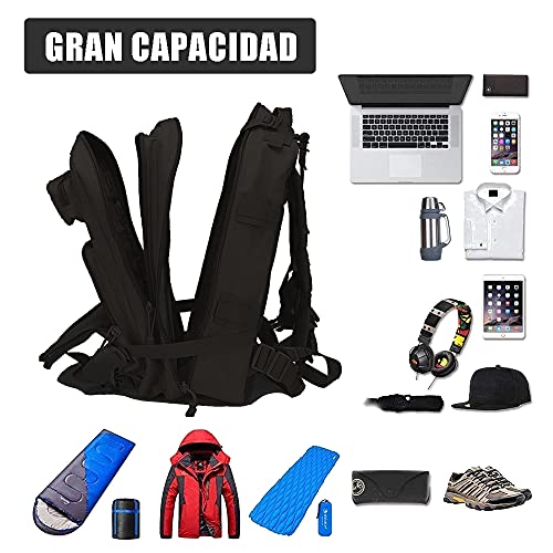 Satohom Mochila Táctica Militar Hombre 40L Macuto Táctico Impermeable Bolso Asalto Unisex Durable Viaje Mochila Molle Tela Oxford Bolsa Mujer para Deporte Al Aire Libre Senderismo Montañismo Ciclismo