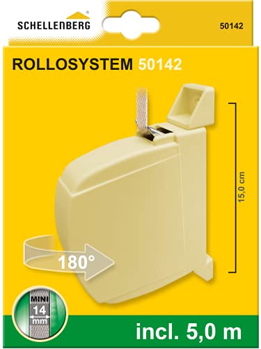 Schellenberg 50142 Enrollador, Carrete oscilante, incluida Cinta de persiana, Beige