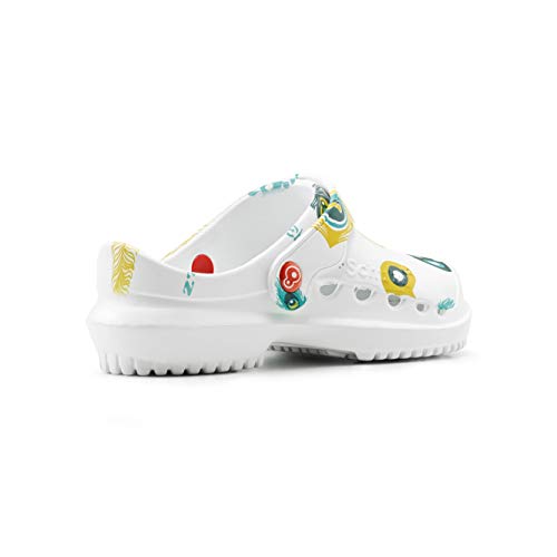 Schu'zz - Protec Printed - Zuecos médicos para Mujer - Zapatos de Hospital - Ligeros, cómodos, Transpirables, Antideslizantes, Suela extraíble