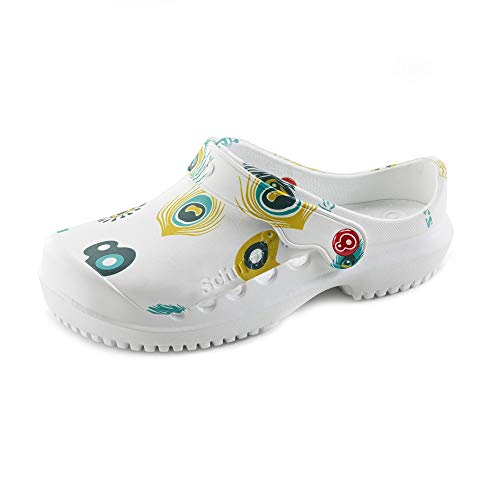 Schu'zz - Protec Printed - Zuecos médicos para Mujer - Zapatos de Hospital - Ligeros, cómodos, Transpirables, Antideslizantes, Suela extraíble