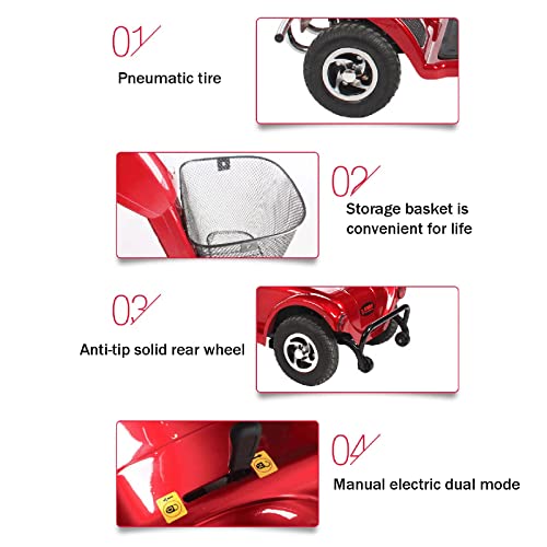 Scooter plegable inteligente Mini coche de batería eléctrico para ancianos, baterías de plomo de 12 A para discapacitados, ciclomotor de cuatro ruedas, silla de ruedas eléctrica