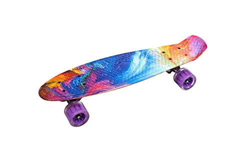 Seasonland Mini Cruiser Skateboard completo de 22 pulgadas para principiantes, jóvenes, adolescentes y niños (Nebulae)