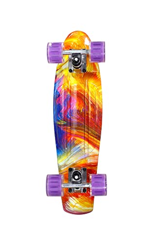 Seasonland Mini Cruiser Skateboard completo de 22 pulgadas para principiantes, jóvenes, adolescentes y niños (Nebulae)