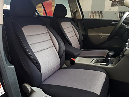 seatcovers by k-maniac Seat Toledo II, universales, Color Negro y Gris, Juego de Fundas para Asientos Delanteros, Accesorios para Coche, Interior V734686