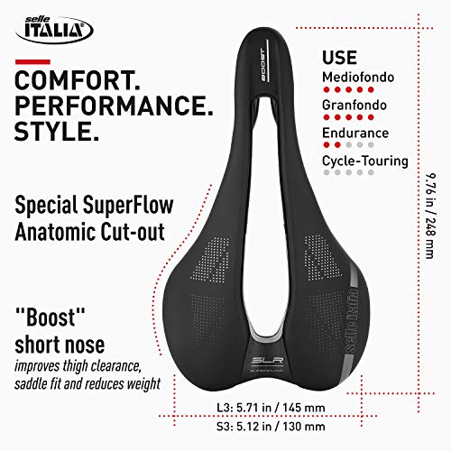 Selle Italia Sillín SLR Boost TM Superflow: Negro, L3