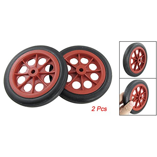 Senmubery 2 x Ruedas 4.4" para Cesta Carro de Compras Reemplazable - Rojo Negro