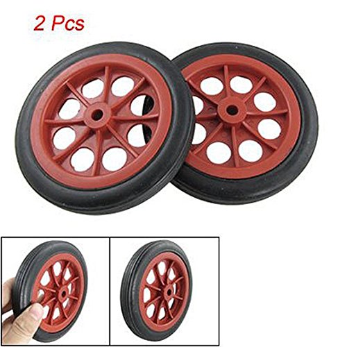 Senmubery 2 x Ruedas 4.4" para Cesta Carro de Compras Reemplazable - Rojo Negro