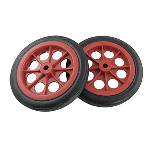 Senmubery 2 x Ruedas 4.4" para Cesta Carro de Compras Reemplazable - Rojo Negro