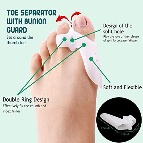 Separador Dedos Pie, Hallux Valgus Corrector, Férula Juanetes, Hallux Valgus Toe Separator Silicone - Para el Alivio Del Dolor Hallux(Hombres y Mujeres) (Paquete de 9)