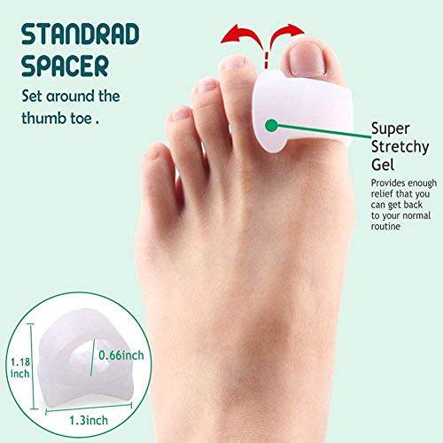 Separador Dedos Pie, Hallux Valgus Corrector, Férula Juanetes, Hallux Valgus Toe Separator Silicone - Para el Alivio Del Dolor Hallux(Hombres y Mujeres) (Paquete de 9)