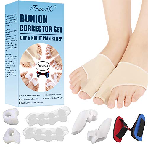 Separador Dedos Pie, Hallux Valgus Corrector, Férula Juanetes, Hallux Valgus Toe Separator Silicone - Para el Alivio Del Dolor Hallux(Hombres y Mujeres) (Paquete de 9)