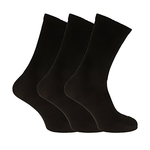 Severyn Calcetines extra anchos cómodos para diabéticos para mujer (3 pares) (37-42 EU) (Marrón/beige)