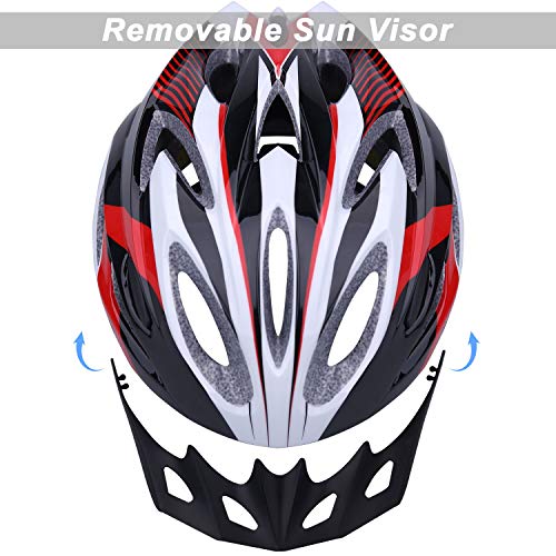 Shinmax Casco de Bicicleta Certificado CE Casco de Bicicleta para Hombre con Visera Desmontable Casco de Ciclismo Ligero Protección Seguridad Tamaño Ajustable Ciclismo Carretera Montaña Adultos