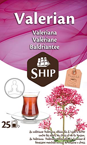 Ship - Infusión de Valeriana en Caja de 25 Unidades - Efecto Relajante Muscular, Alivia las Molestias Menstruales y Contribuye al Bienestar Mental - Infusiones y tes