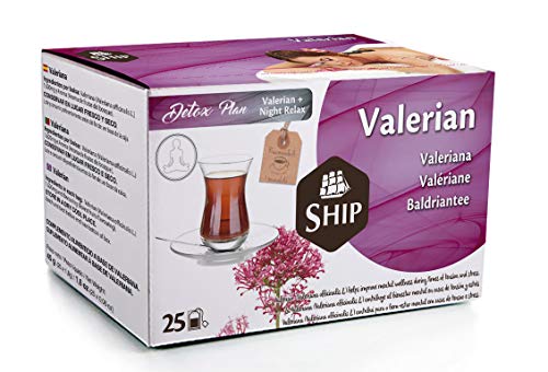 Ship - Infusión de Valeriana en Caja de 25 Unidades - Efecto Relajante Muscular, Alivia las Molestias Menstruales y Contribuye al Bienestar Mental - Infusiones y tes