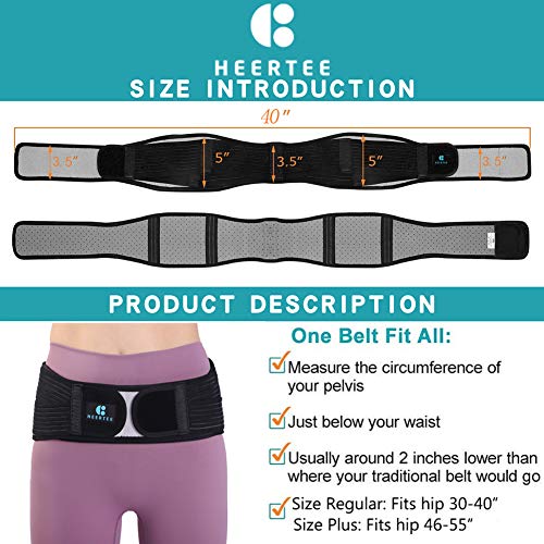 Si Belt para mujeres y hombres, Trochanter Sacroilíac Support Belt, alivia ciático, pélvico, dolor de espalda y piernas, estabiliza la articulación SI, antideslizante y resistente a las bolitas