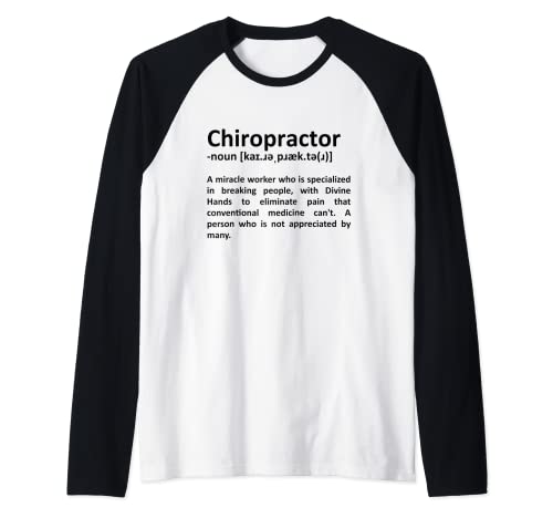 Significado y definición de quiropráctico divertido Camiseta Manga Raglan