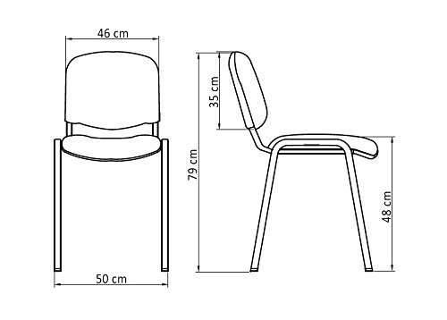 Silla confidente ISO apilables Ideal para Salas reuniones plástico Polipropileno (Pack 4 Unidades) (Azul)