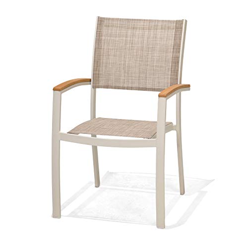 Silla de Jardín Chillvert Imperia Aluminio y Madera 61,8x58,3x92,5 Beige